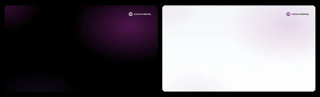 Prévia dos fundos de videochamada da Confraria do Marketing, escuro e claro